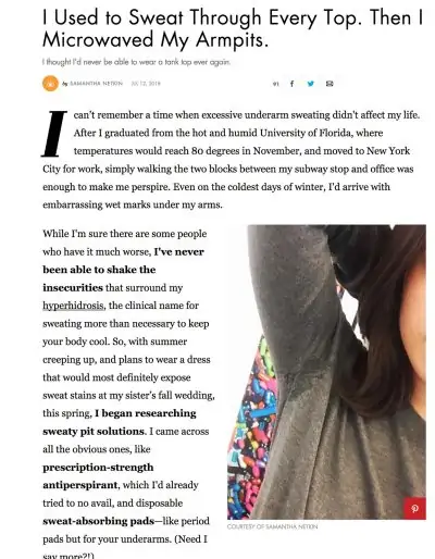 I Used To Sweat Through Every Top. Then I Microwaved My Armpits