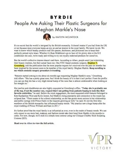 People Are Asking Their Plastic Surgeons For Meghan Markle’s Nose