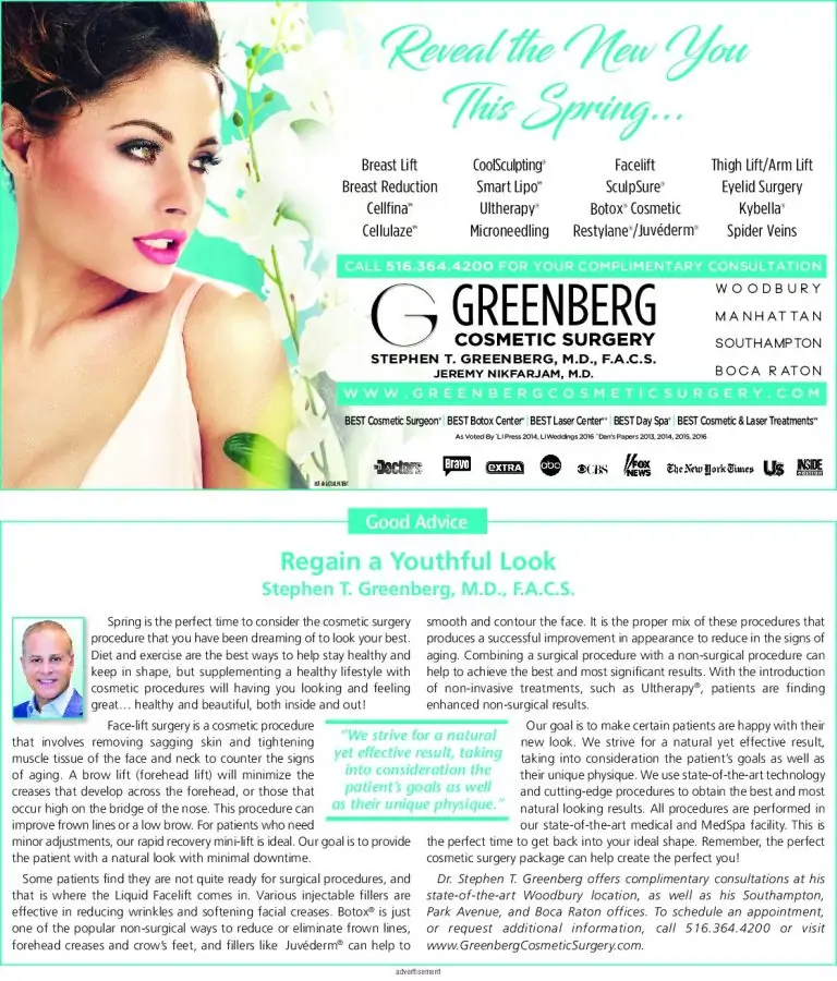 Regain A Youthful Look – Article By Stephen T. Greenberg, M.d., F.a.c.s.