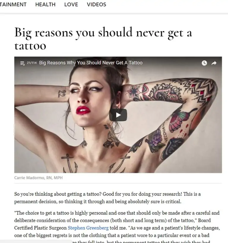 Big Reasons You Should Never Get A Tattoo