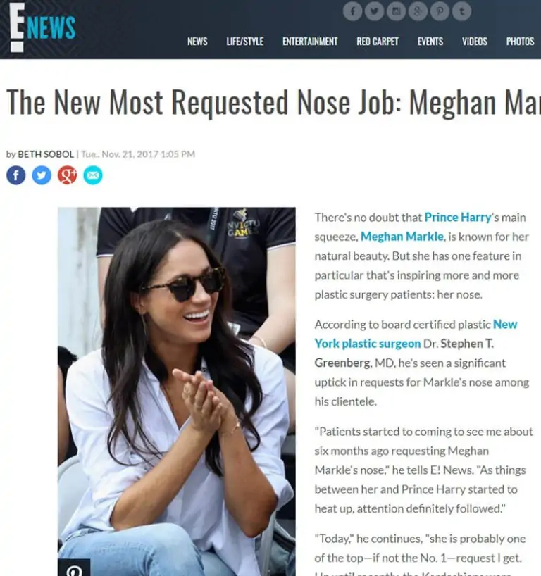 The New Most Requested Nose Job: Meghan Markle