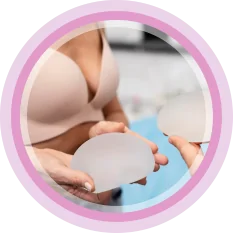 Woman with different types of implants