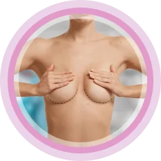 woman covering her breast