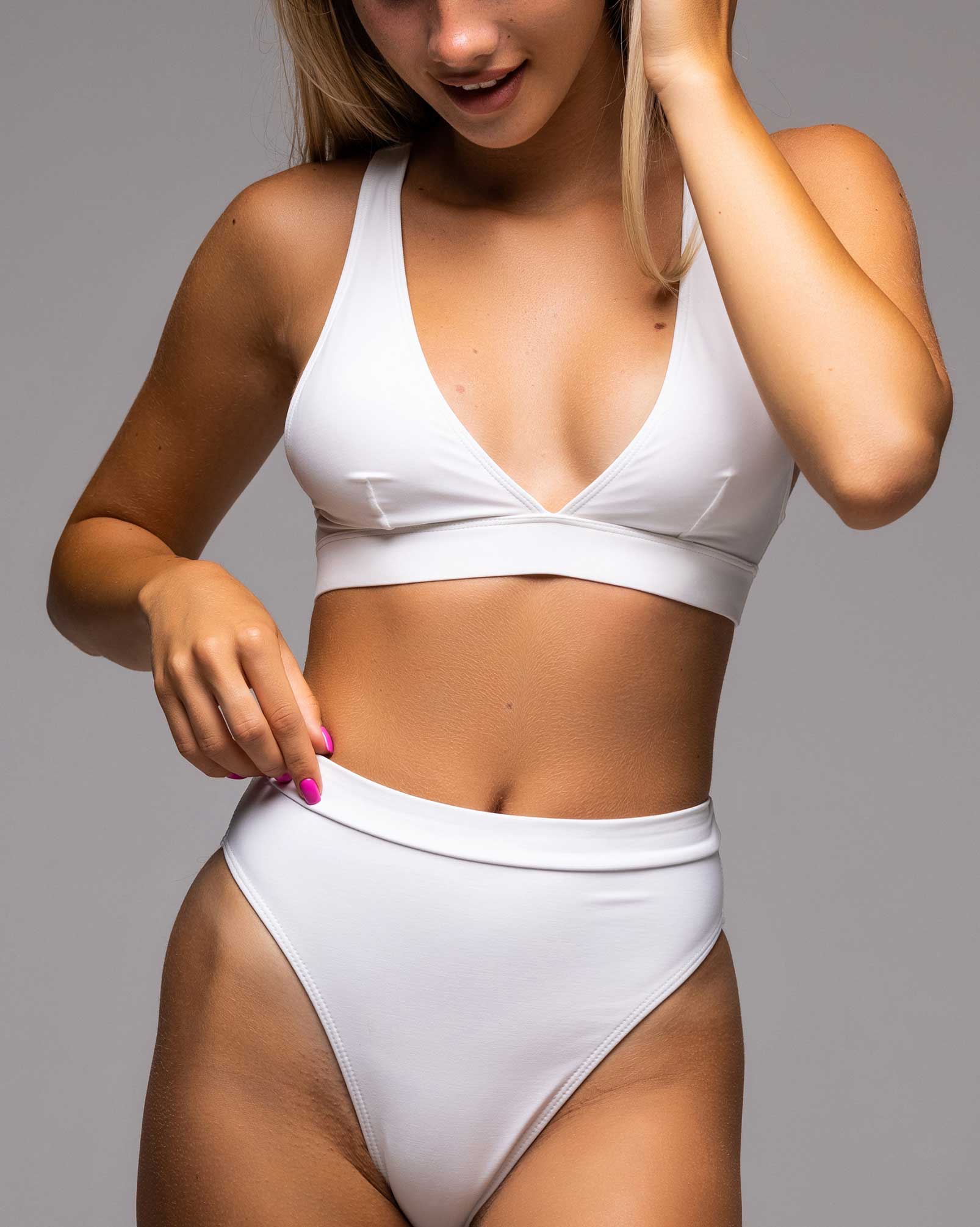 sexy woman wearing white clothes