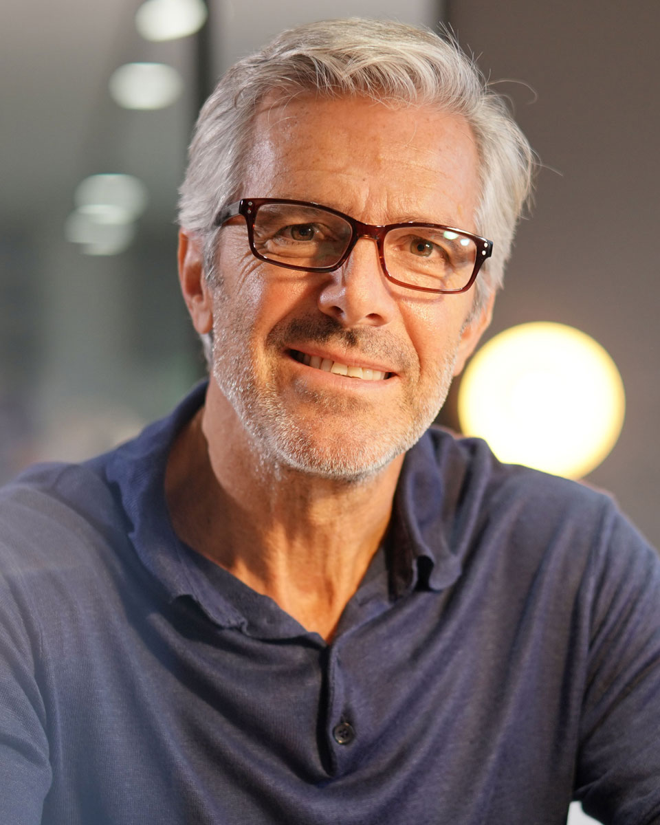 Mature man with gray hair