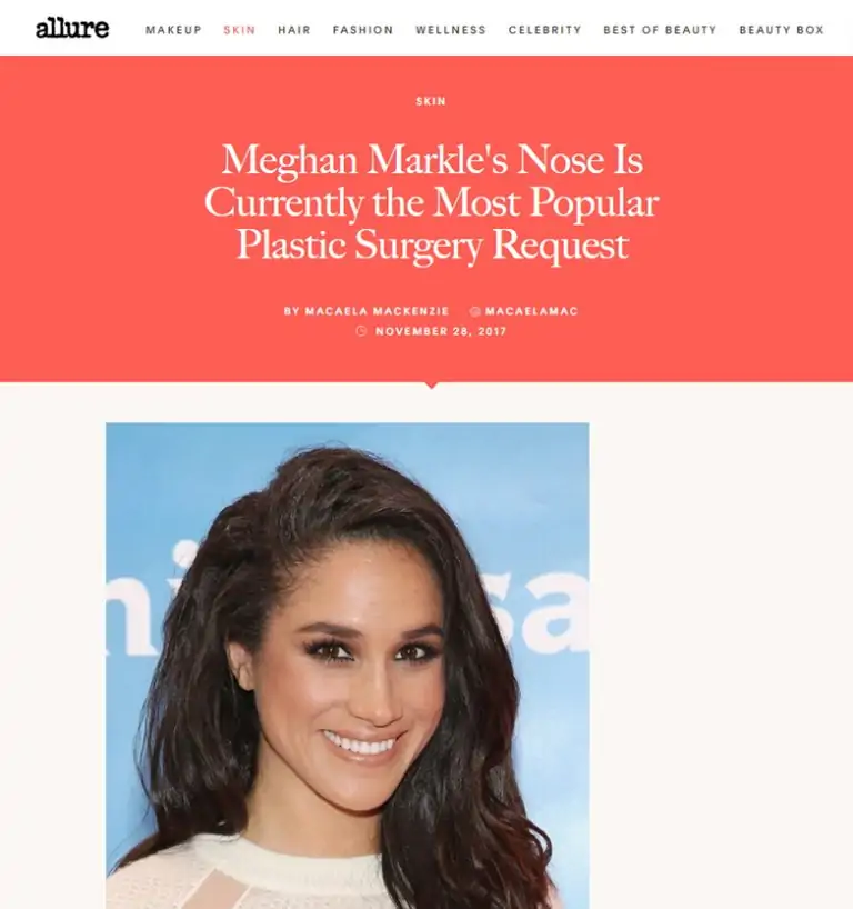 Meghan Markle’s Nose Is Currently The Most Popular Plastic Surgery Request