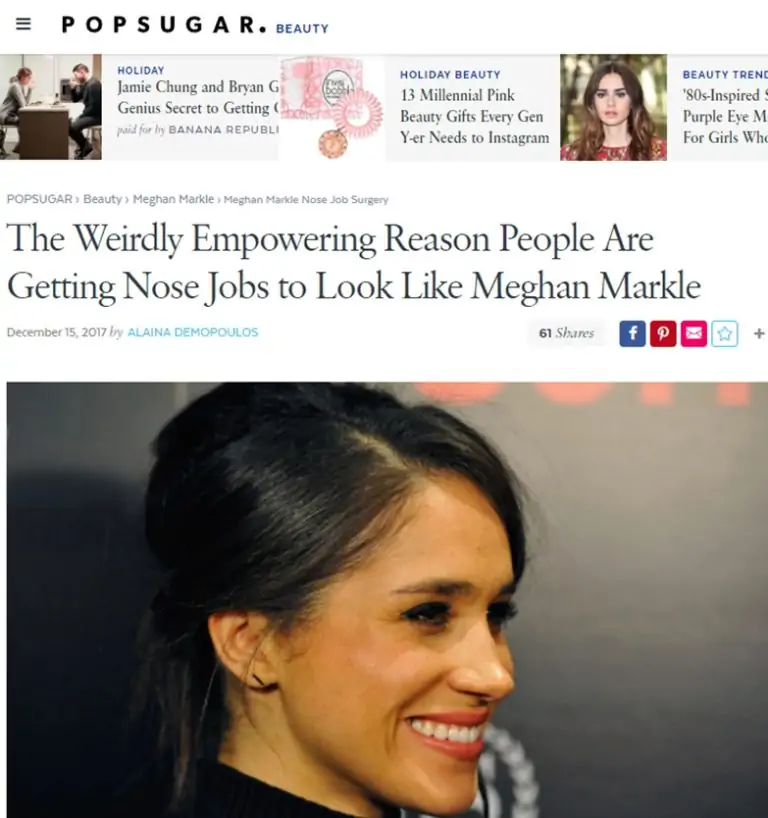 The Weirdly Empowering Reason People Are Getting Nose Jobs To Look Like Meghan Markle