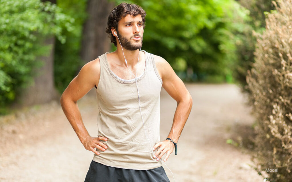 Man exercising in the park